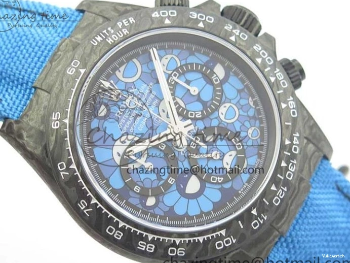 On Daytona Blue Strap Edition Blue DIW Dial Best Carbon A7750 WWF Nylon V2 0122